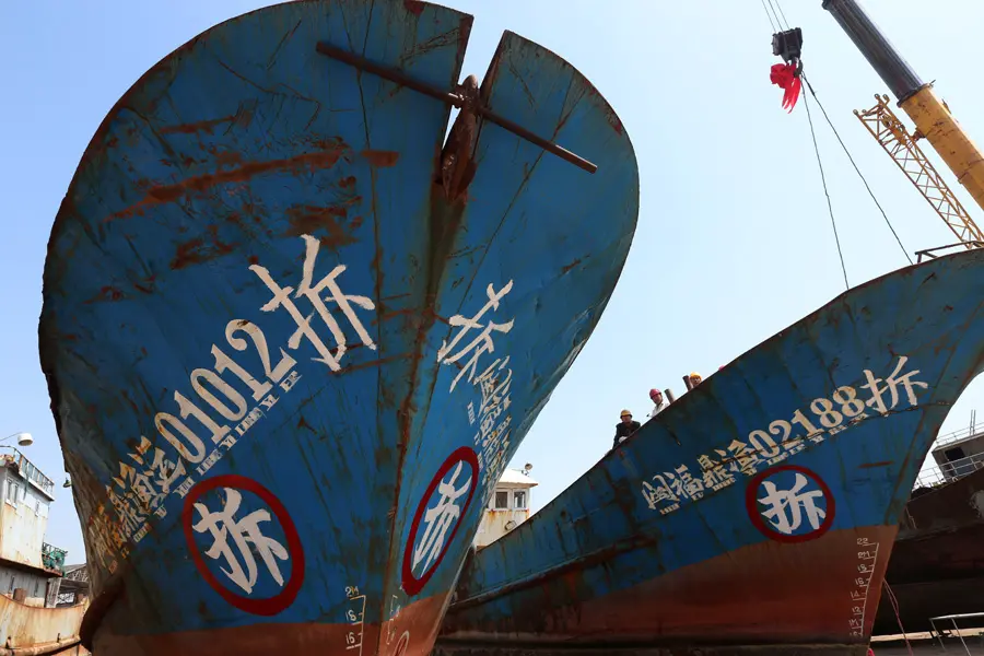 ship, China, Asia, recycling, scrapyard, scrap metal, ferrous